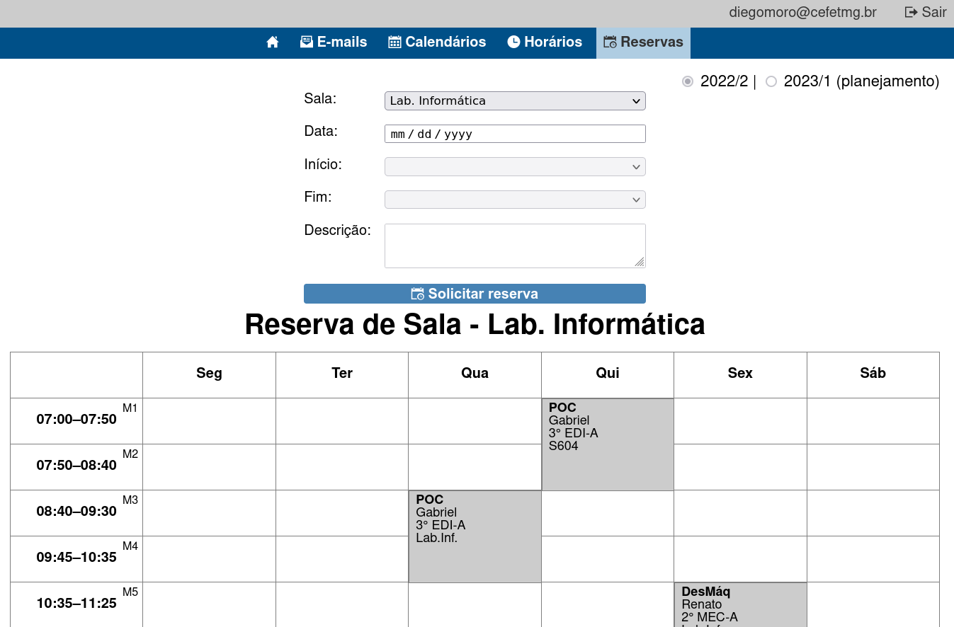 Escolha da sala